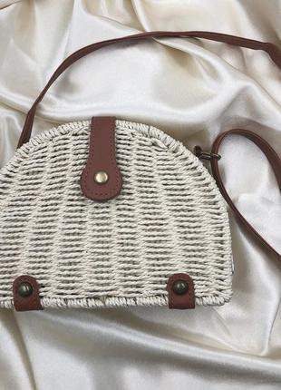 Сумка плетеная на кожаном ремешке flowers inside #розвантажуюсь
