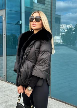 Жіноча папка куртка пуховик з песцем, хутром, женская парка пуховик куртка с мехом