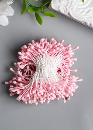 Тычинка для цветов двухсторонняя, нежно-розовая1 фото