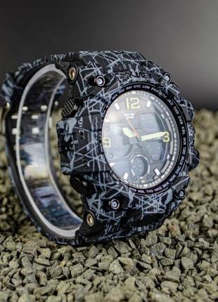 Мужские кварцевые водонепроницаемые спортивные стрелочные часы с комбинированной индикацией  skmei 1155 bgybk