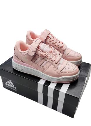 Женские кроссовки adidas forum low розовые1 фото