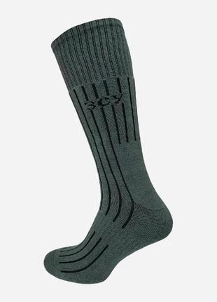 Шкарпетки чоловічі зимові махрові теплі лео зсу 511 трекінгові 44-46 олива