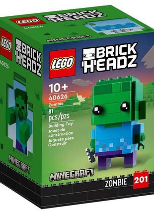 Новый набор лего брикхедз майнкрафт - зомби [lego brickheadz 40626 minecraft zombie]