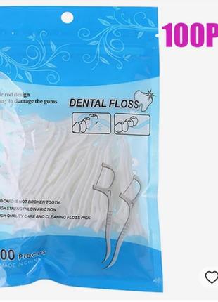 Зубные флоссы azdent dental floss (100 шт)3 фото
