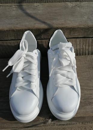 Кроссовки женские кожаные белые деми5 фото