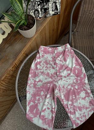 Брюки клеш в рубчик в стиле печворк