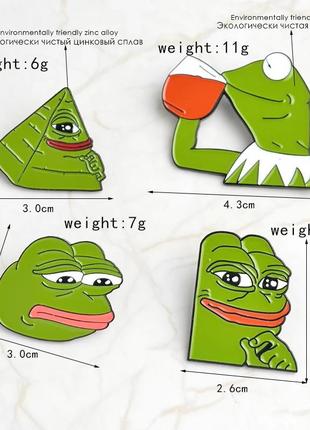 Набор пинов  pepe the frog

/ комплект значков на одежду / броши лягушки3 фото