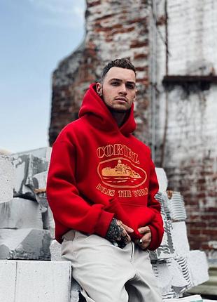 Худі corteiz alcatraz red // молодіжний худі на флісі