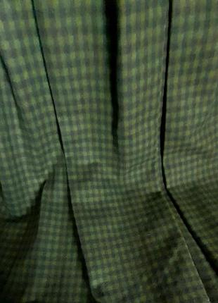 Шикарное длинное платье шерсть зелёная/чёрная клетка,46 р7 фото