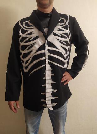 Карнавальный пиджак костюм скелета на вертеловин хеллоуин6 фото