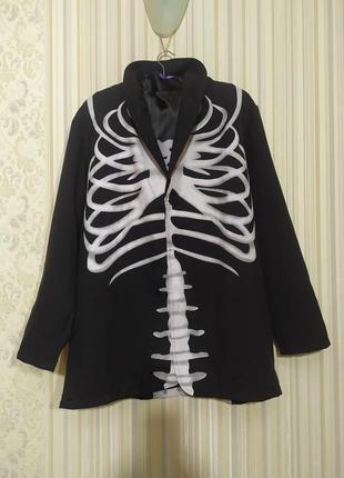Карнавальный пиджак костюм скелета на вертеловин хеллоуин1 фото