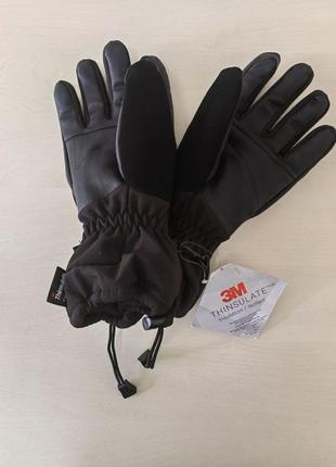 Чоловічі лижні зимові рукавиці, anqier 3m thinsulate 40г, водонепроникні, сенсорні, чорні m2 фото