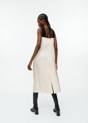 Платье сатиновое в бельевом стиле arket3 фото