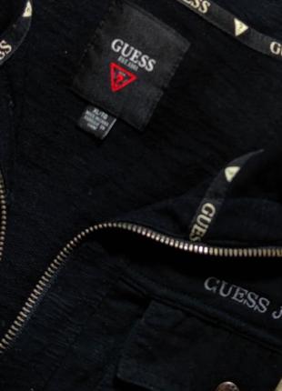 Чоловічий брендовий бавовняний джемпер кардиган на блискавці guess у чорному кольорі розмір xl3 фото