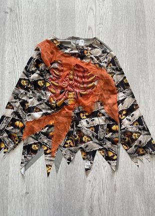 Крутой карнавальный костюм, кофта зомби, мумия скелет хелловин 3д размер 11-12роков