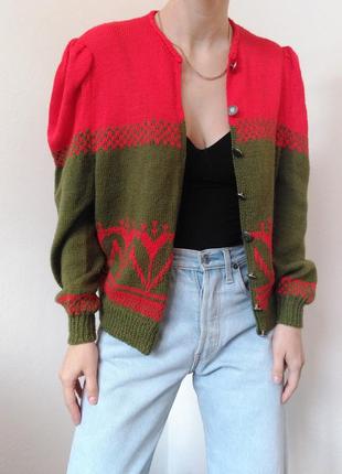 Вінтажний кардиган светр з гудзиками шерстяний светр пуловер реглан лонгслів кофта джемпер шерсть5 фото