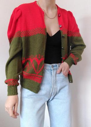 Вінтажний кардиган светр з гудзиками шерстяний светр пуловер реглан лонгслів кофта джемпер шерсть6 фото