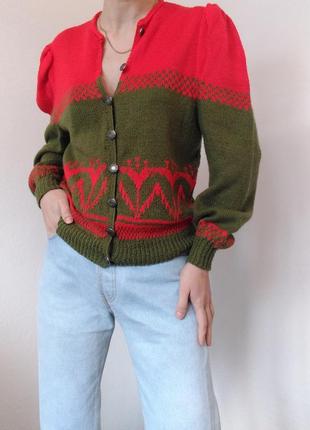 Вінтажний кардиган светр з гудзиками шерстяний светр пуловер реглан лонгслів кофта джемпер шерсть8 фото