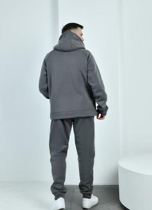 3663/402👌костюм чоловічий😎від 48 до 66р, тринитка на флісі (з начосом),🚀сірий