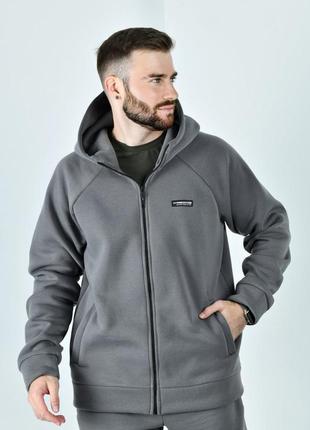 3663/402👌костюм чоловічий😎від 48 до 66р, тринитка на флісі (з начосом),🚀сірий