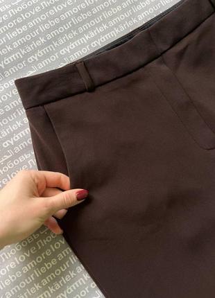 Брюки штаны клеш свободные с карманами коричневые купить цена3 фото