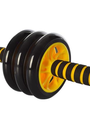 Тренажер колесо для мышц пресса ms 0873 диаметр 14 см (желтый) от imdi.com.ua1 фото