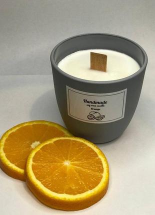 Соєва ароматична свічка ручного виготовлення "orange"