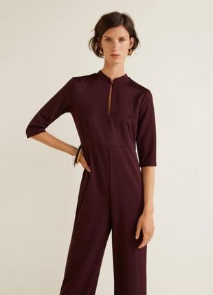 Крутой комбинезон бардового цвета mango