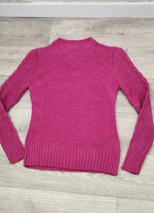 Пуловер малиновый женский джемпер свитер теплый турция6 фото