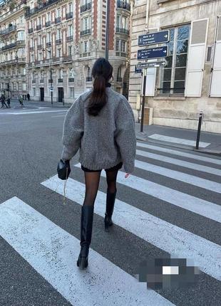 ❤️ шикарний кашеміровий бомбер демвсезонний пальто графіт сірий графит графітовий серый жіночий женский куртка осінь4 фото