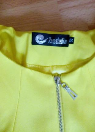 Пиджак тренч ярко желтого цвета 48-502 фото