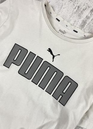Стильная белая футболка puma с серым логотипом: ваша модная эссенция2 фото