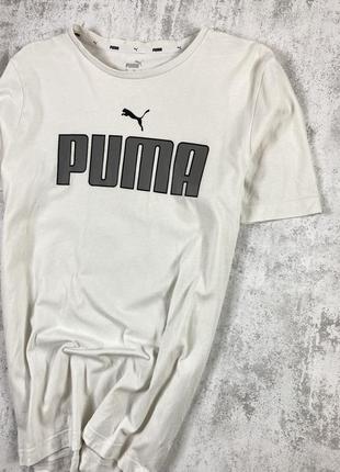 Стильная белая футболка puma с серым логотипом: ваша модная эссенция5 фото