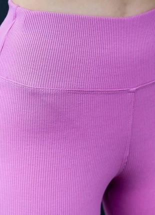 Лосини жіночі в рубчик "мустанг" без бічного шва із широким поясом1 фото