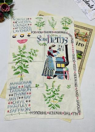 Красивий вінтажний кухонний рушник herbs kitchen towels4 фото