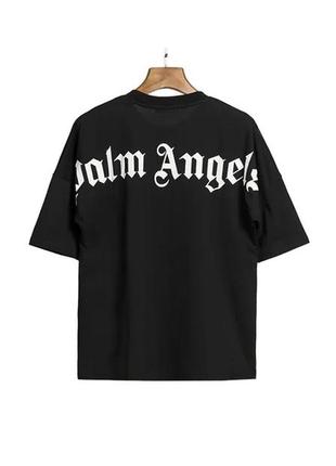 Бавовняна футболка чорна футболка palm angels чёрная футболка базовая футболка с надписью