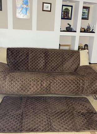 Накидки-дивандеки на диван і крісла, багатофункціональні 3 полотна4 фото