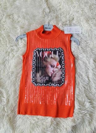 Кофта водолазка американка безрукавка жилетка нашивка паєтки дуже м'яка ніжна в'язка