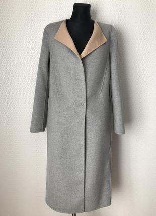 Эффектное тонкое пальто серого цвета от sisley (италия) размер ит 42, евр 36, укр 42-44