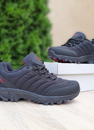 Merrell vibram черные с красным термо/флис кроссовки женские зимние осенние водонепроницаемые ботинки низкие евро зима сапоги
