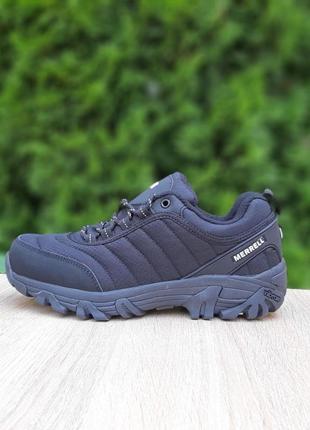 Merrell vibram черные с белым термо/флис кроссовки женские отличное качество зимние осенние водонепроницаемые мертел ботинки низкие евро зима8 фото