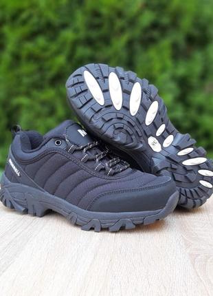 Merrell vibram черные с белым термо/флис кроссовки женские отличное качество зимние осенние водонепроницаемые мертел ботинки низкие евро зима6 фото