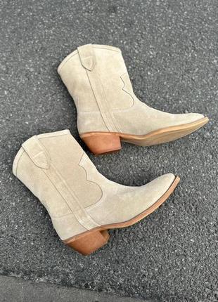 Ботинки ковбойки женские замшевые демисезонные2 фото