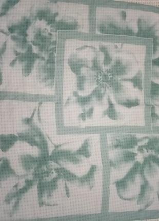 Итальянский шифоновый платок узор цветы фабричный