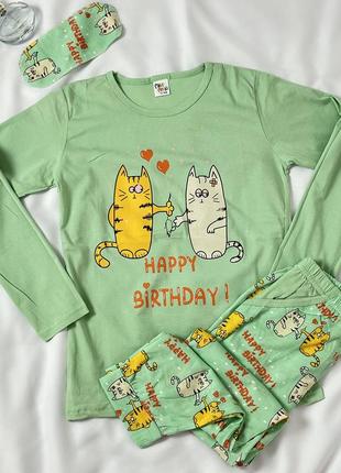 Пижамка для девочки «happy birthday”турецкого производителя2 фото