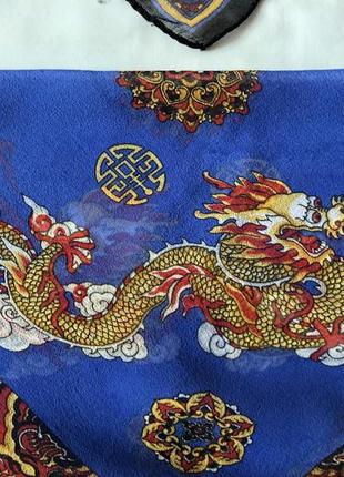 Шелковые шифоновые платочки с драконами. италия.5 фото