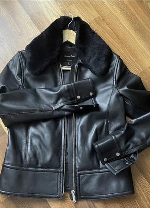 Кожаная куртка massimo dutti