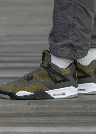 Кросівки nike air jordan retro 4 haki