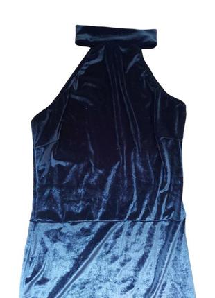 Вельветовое платье в стиле гранж панк бохо с чокером и открытой спиной3 фото