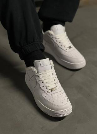 Мужские кроссовки nike air force low white winter8 фото